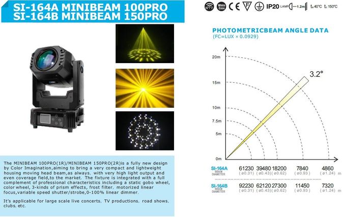 2017 lumière principale mobile de nouvelle de la conception 100W/150W poutre de lampe mini